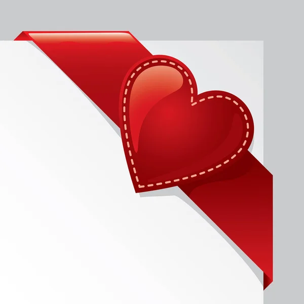 Καρδιά Χαρτί Κόκκινη Κορδέλα — Διανυσματικό Αρχείο