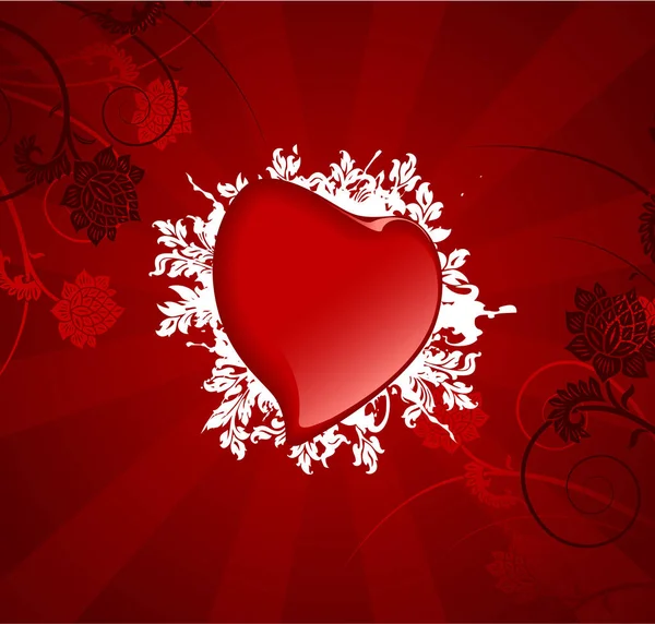 Valentine Day Background Heart Flowers — Stock Vector