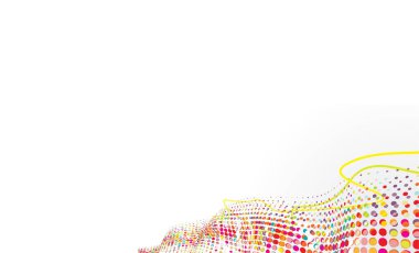 dalga arkaplanı ve renkli noktalar. vektör illüstrasyonu