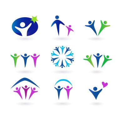 İnsanların logo vektör şablonu