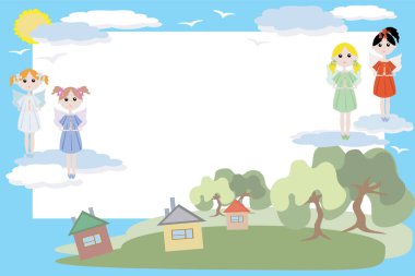 Çizgi film karakterlerinin resimleme seti 