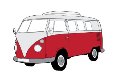 Retro van vektör illüstrasyonu