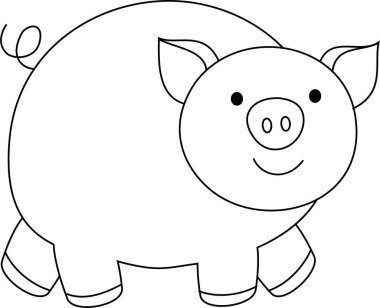 Boyama kitabı, çocuk domuzları, boyama sayfası. siyah ve beyaz resimleme.