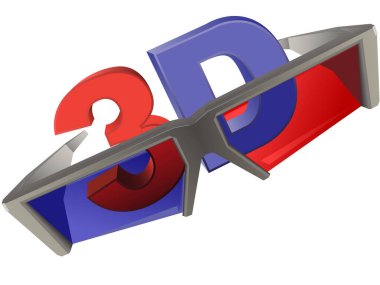 3d gözlük vektör illüstrasyonu