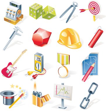 İzometrik inşaat Icons Set