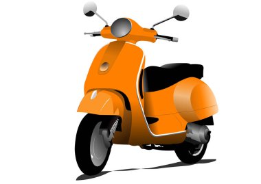 Beyaz arka planda modern scooter 