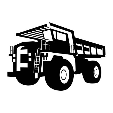 Kamyonun vektör silueti.