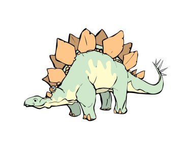 Şirin dinozor vektör çizimi tasarımı.