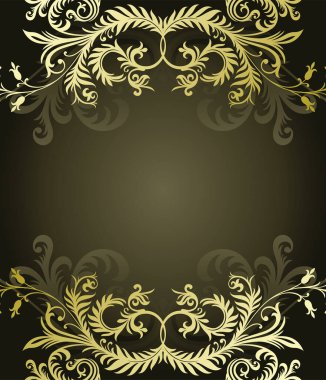 Çiçeklerle süslenmiş altın süsler.