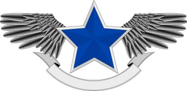 Kanatlı kartal, mavi renk.