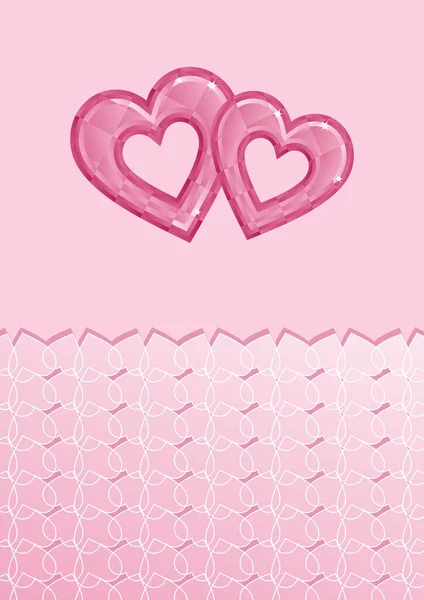 Coeurs Avec Des Paillettes Carte Saint Valentin — Image vectorielle