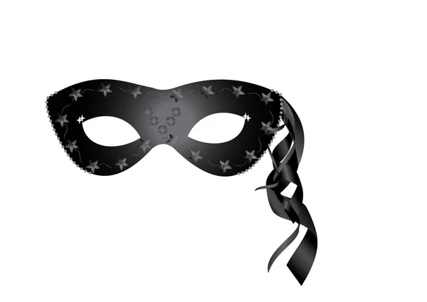 Černá Karnevalová Maska Hvězdami — Stockový vektor