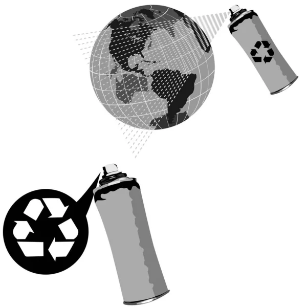 Recycling Ecologie Concept Vector Illustratie — Stockvector