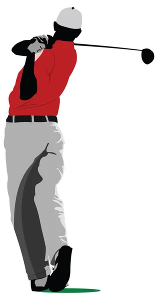 Giocatore Golf Vettoriale Illustrazione — Vettoriale Stock