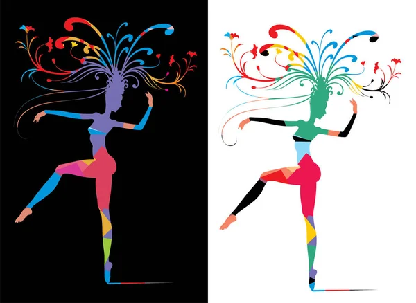 Mädchen Tanzen Vektor Illustration — Stockvektor
