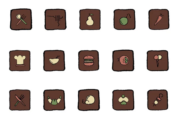 Food Drinks Icons Set Vector Illustration — Stock Vector