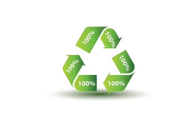 Πράσινο Σύμβολο Ανακύκλωσης Διανυσματική Απεικόνιση — Διανυσματικό Αρχείο