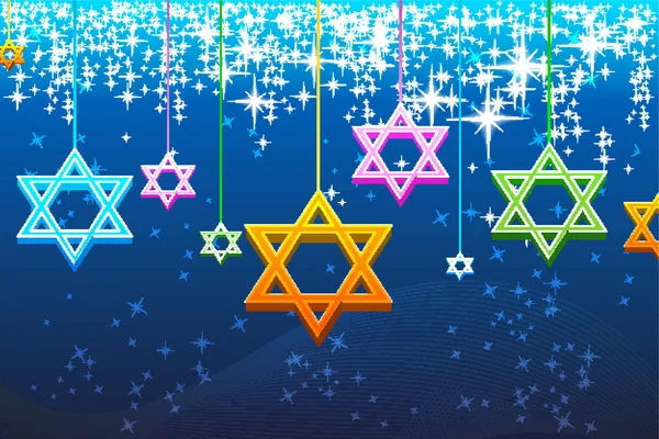 Fröhliche Jüdische Chanukka Hintergrund Mit Sternen Von David — Stockvektor