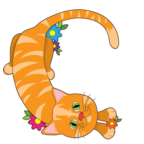 Cartoon Cute Cat Vector Illustration — Stock Vector