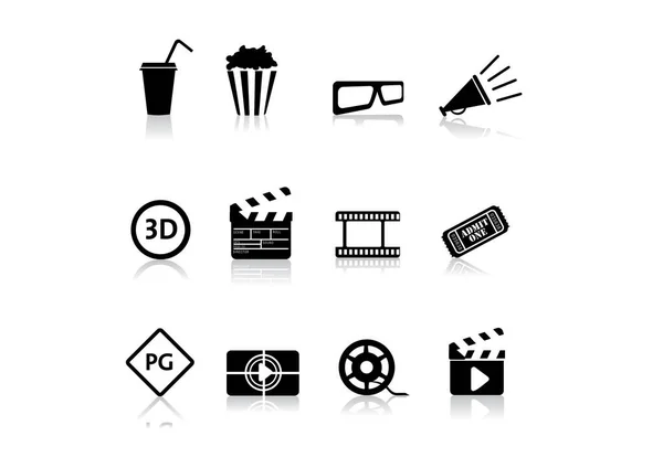 Set Iconos Cine Vectorial — Vector de stock