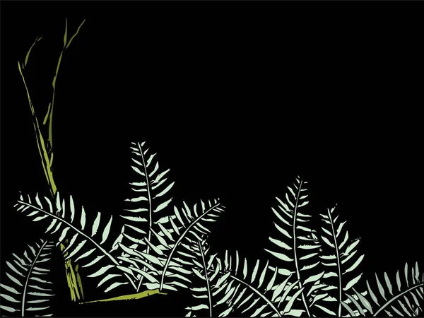 Feuilles Aquarelle Herbe Illustration Botanique Dessinée Main — Image vectorielle