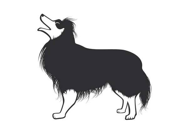 Vectorillustratie Van Hond Zwarte Stijl Vectorillustratie — Stockvector