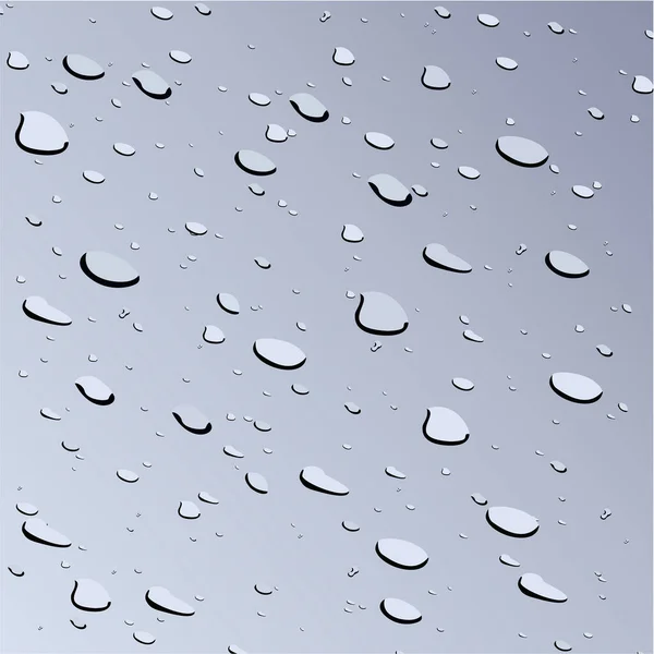 Vector Illustration Rain Drops Glass — Stock Vector