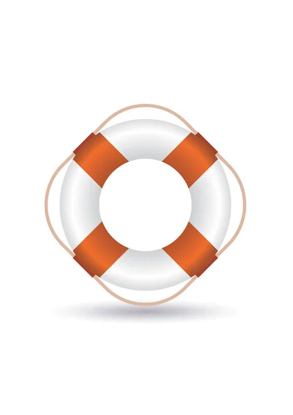 Lifebubuoy Icon Orange Style Isolated White Background Illustration — Stock Vector