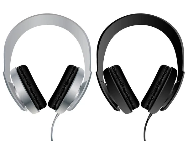 Moderne Kopfhörer Isoliert Auf Weißem Hintergrund Vektor Illustration — Stockvektor