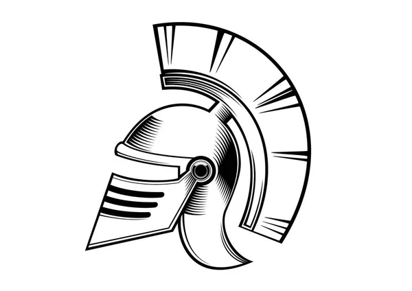 Greek Warrior Helmet Vector Illustration — Stock Vector