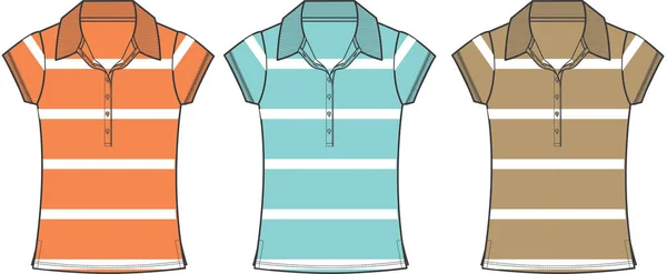 Conjunto Camisas Pólo Ilustração Vetorial —  Vetores de Stock
