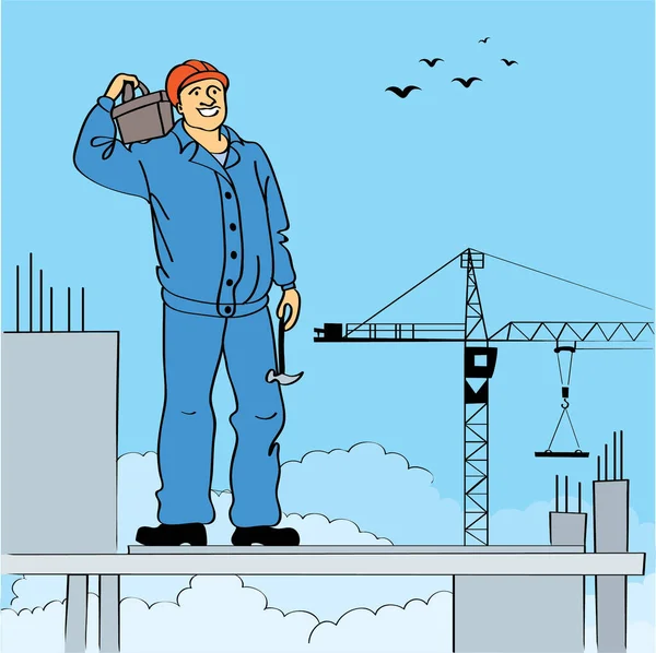 Vektor Illustration Für Bauarbeiter — Stockvektor