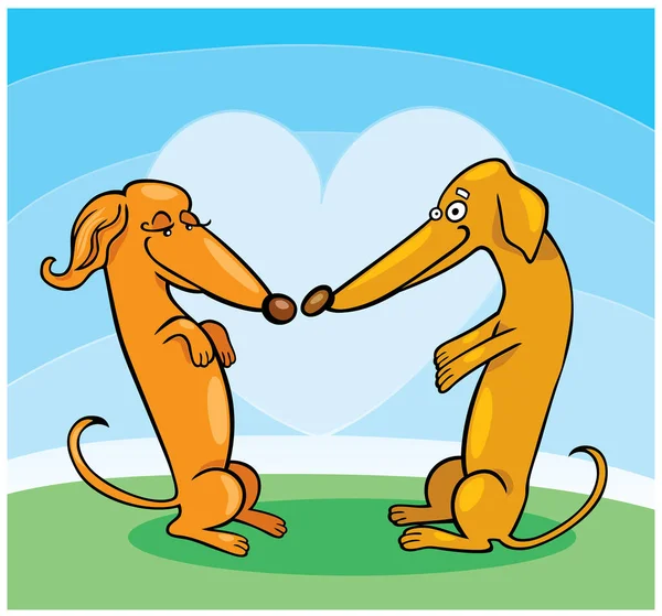 Zwei Hunde Vektor Illustration — Stockvektor
