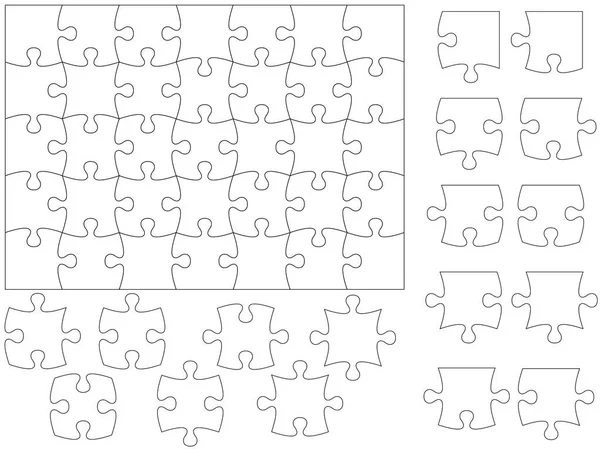 Puzzle Set Bianco Nero — Vettoriale Stock