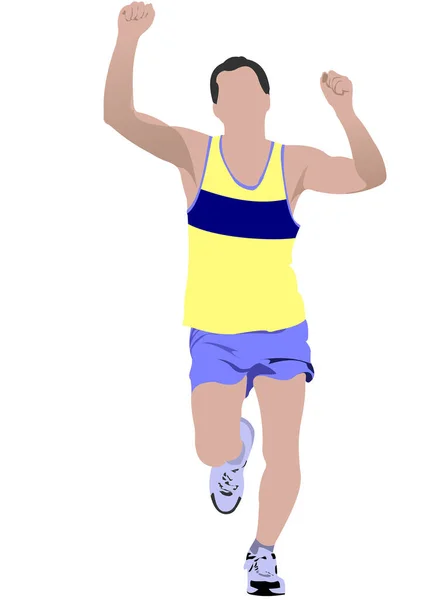 Runner Hombre Vector Ilustración — Vector de stock