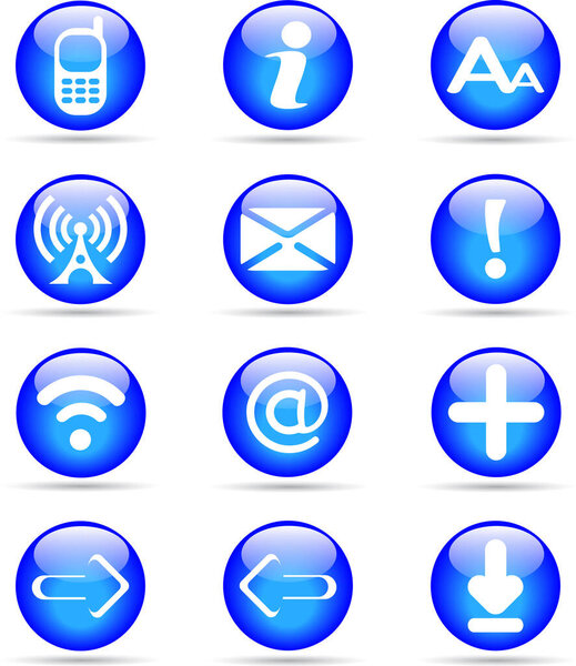 голубые векторные значки