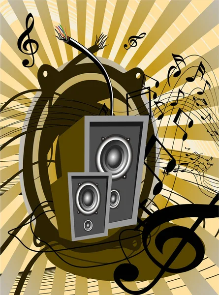 Music Background Musical Speakers Vector Illustration — Stock Vector