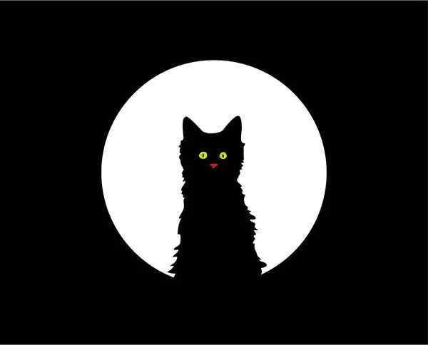 Negro Gato Vector Ilustración — Vector de stock