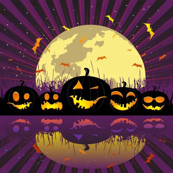 Halloween Calabazas Fondo Vector Ilustración — Vector de stock