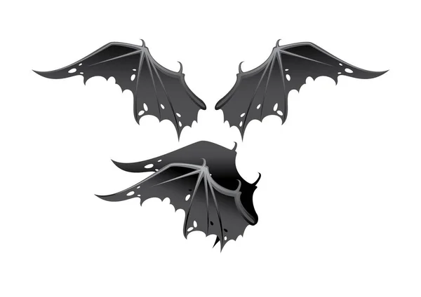 Strašidelná Křídla Set Vektorové Ilustrace — Stockový vektor