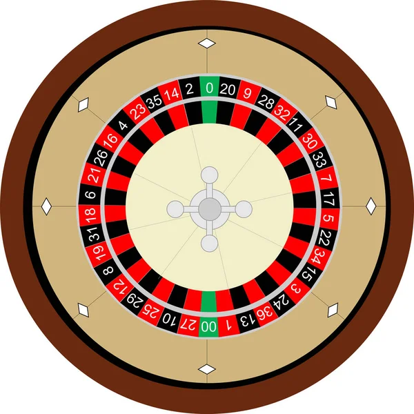 Roulette Rad Mit Casino Chips — Stockvektor