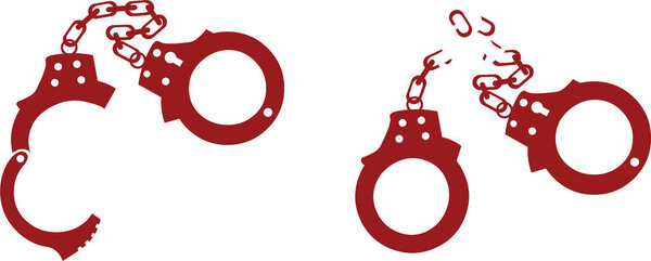 наручники на белом фоне.