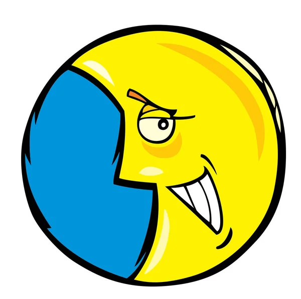Blauw Emoji Gezicht Expressie Icoon Vector Illustratie Grafisch Ontwerp — Stockvector