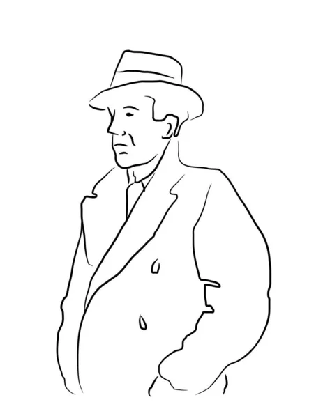 Vecteur Homme Avec Chapeau — Image vectorielle