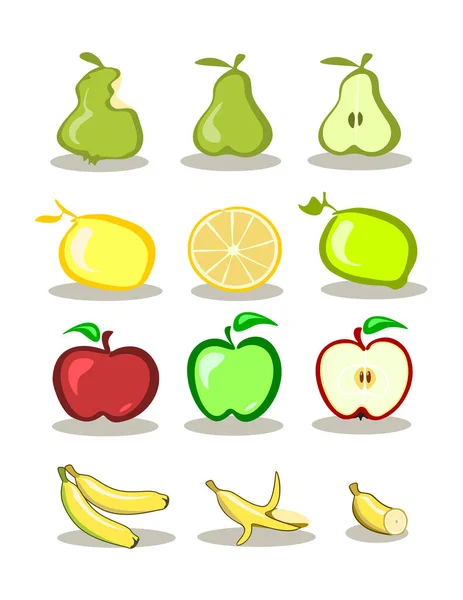 Ensemble Icônes Fruits — Image vectorielle