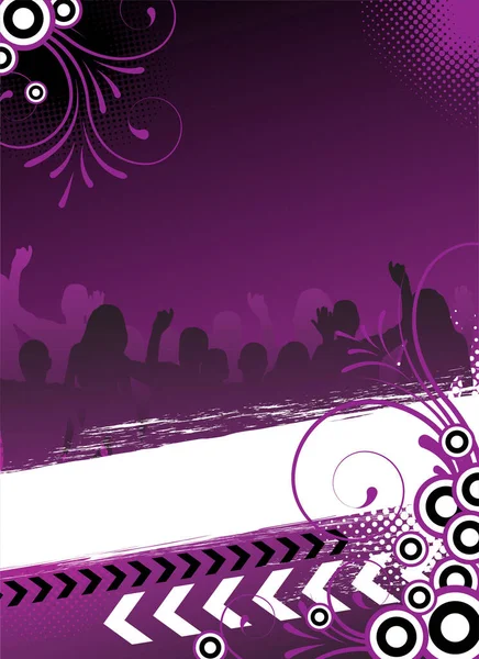Party Plakat Mit Tanzenden Menschen — Stockvektor