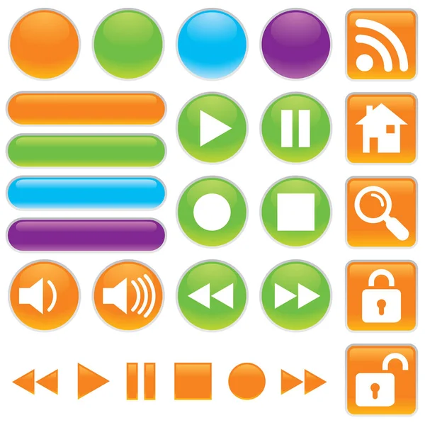 Buttons Web Icons Vector Illustration — Stock Vector