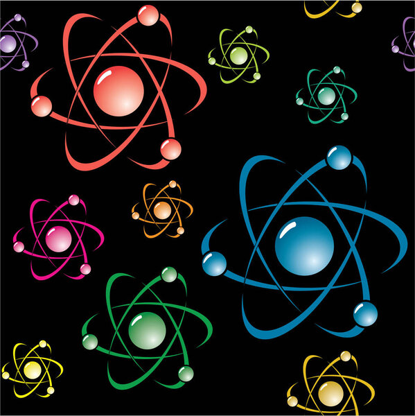 atom symbol icons set vector