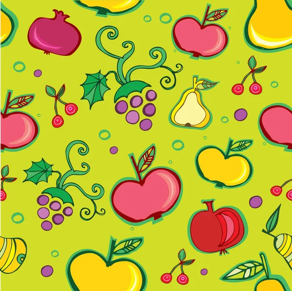 Vector Background Fruits Seamless Background — Stock Vector