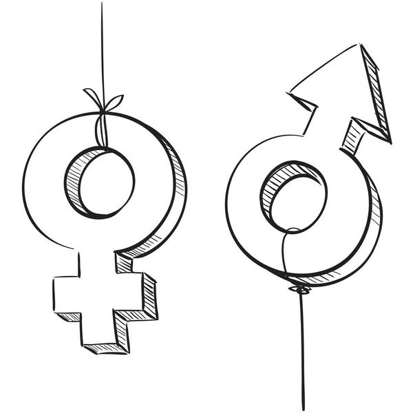 Genderové Pohlavní Symboly Vektorové Ilustrace Grafický Design — Stockový vektor